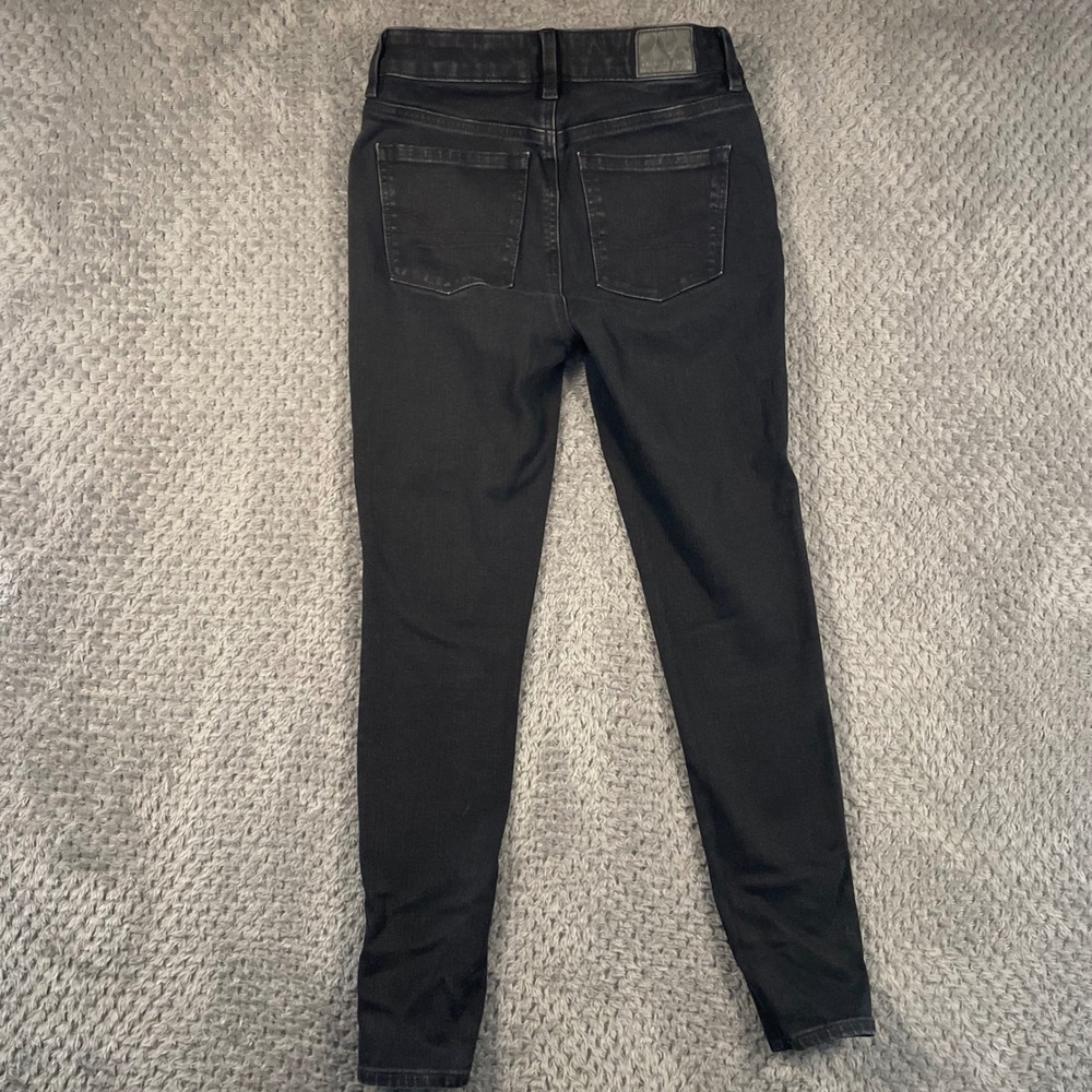 American Eagle High-Rise Jegging Dream Stretch Black Jeans Size 0 Short - Picture 5 of 8